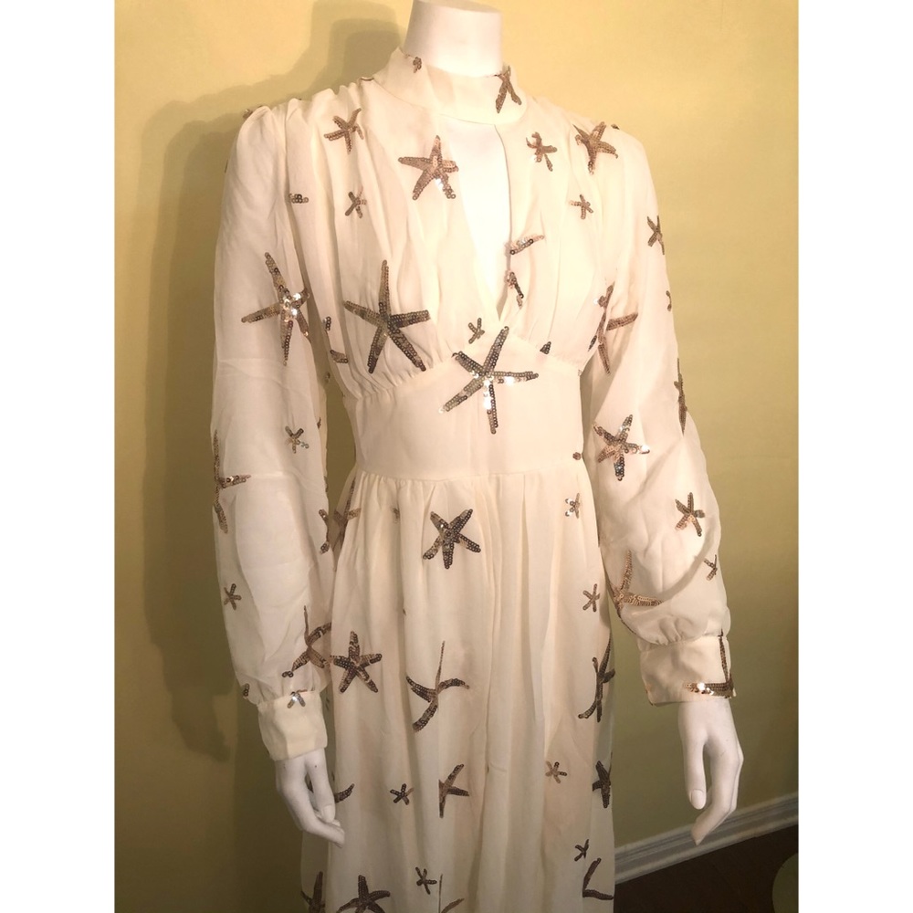 New Sequin Beach Star Sheer Maxi Dress - Picture 5 of 8